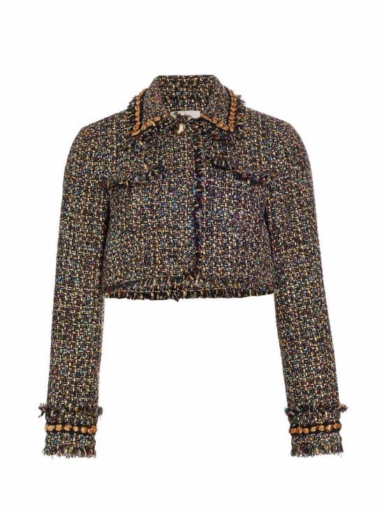 cinq a sept Jackets & Blazers - Cinq a Sept 'Odette' Cropped Confetti Tweed Jacket - Size 12